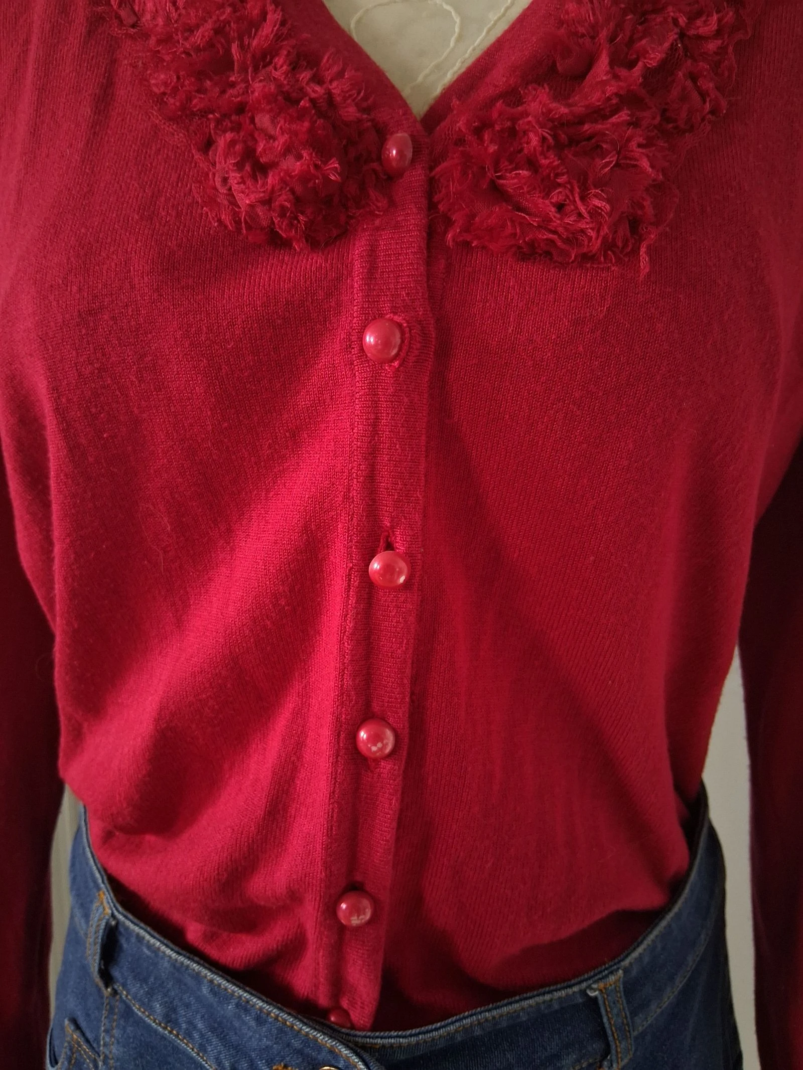 Kira rood vestje - Romantische en ruches details - Maat M – photo 4
